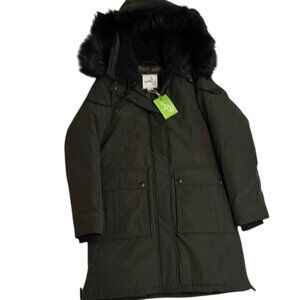 Sam Edelman Winter Jacket with Faux Fur Trim – Olive – Size XS